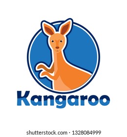 kangaroo logo isolated on white background. vector illustration