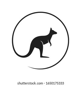 Kangaroo logo. Isolated kangaroo on white background