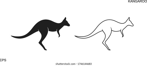 Logo de Kangaroo. Canguro aislado sobre fondo blanco