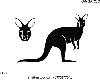 Logo de Kangaroo. Canguro aislado sobre fondo blanco