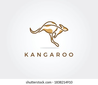 Kangaroo logo. Isolated kangaroo on white background