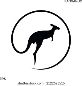 Kangaroo logo. Isolated kangaroo on white background