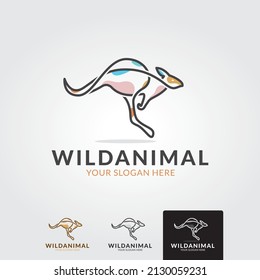 Kangaroo logo. Isolated kangaroo on white background