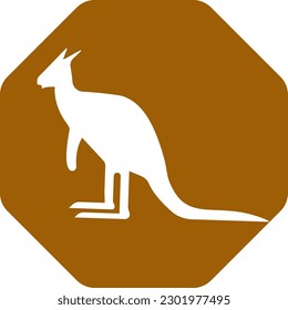 Kangaroo logo. Isolated kangaroo on white background
