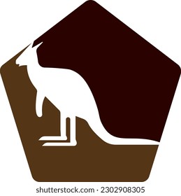 Kangaroo logo. Isolated kangaroo on white background
