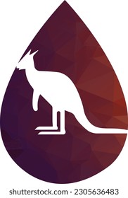 Kangaroo logo. Isolated kangaroo on white background