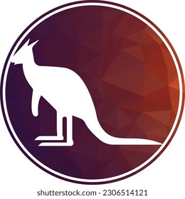 Kangaroo logo. Isolated kangaroo on white background
