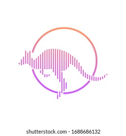 KANGAROO LOGO, LINE ART GRADIENT VECTOR