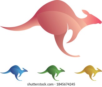 Kangaroo Logo made with golden ratio principles, Jumping and running  Kangaroo Emblem or Logo vector template suitable professional company logo and  brand logo in 4 color option