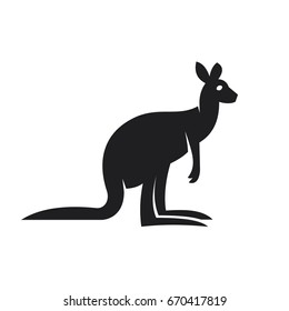 Kangaroo logo in minimalism style modern design illustration art