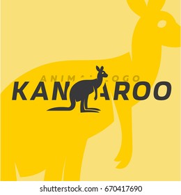 Kangaroo logo modern illustration of a vector design in a flat style art
