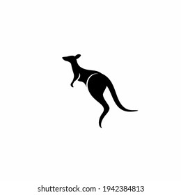 Kangaroo logo in silhouette, icon vector design template. 