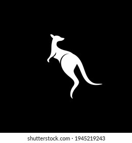 Kangaroo logo in silhouette, icon vector design template.