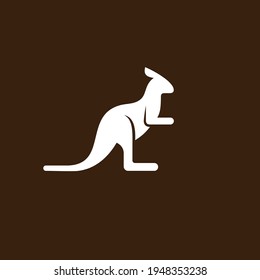 kangaroo logo with simple concept