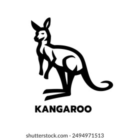 Kangaroo logo, symbol. Vector illustration.