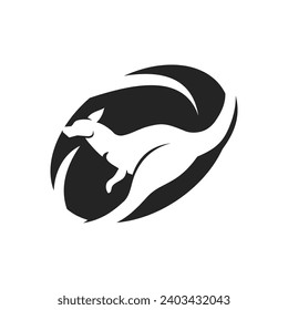 Kangaroo Logo template Isolated. Brand Identity. Icon Abstract Vector graphic