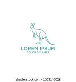 Kangaroo Logo Template With Outline