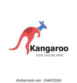 Kangaroo Logo Template vector illustration simple icon
