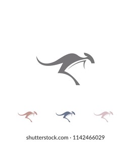 Kangaroo logo vector. Abstract animal logo template