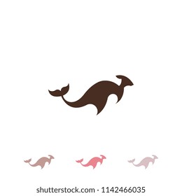 Kangaroo logo vector. Abstract animal logo template
