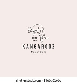 kangaroo logo vector icon illustration line outline monoline