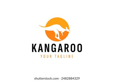 kangaroo logo vector icon illustration
