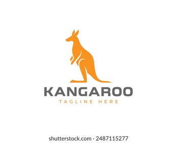 kangaroo logo vector illustration. logo template