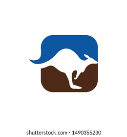 kangaroo logo vector  ilustration  template