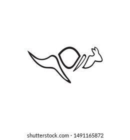 kangaroo logo vector  ilustration  template