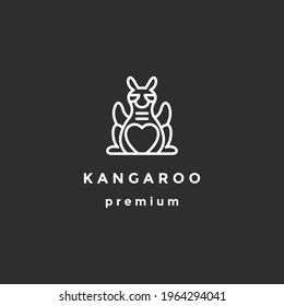 kangaroo logo vector on black background