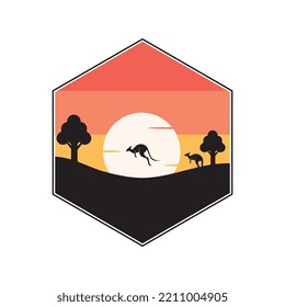 kangaroo logo vector with slogan template