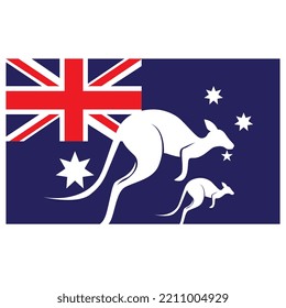 Kangaroo-Logo-Vektorgrafik mit Slogan-Vorlage