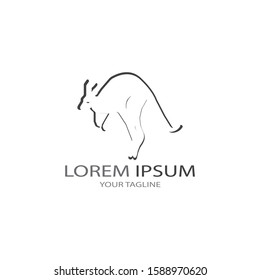  Kangaroo logo vector template icon 