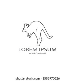  Kangaroo logo vector template icon 