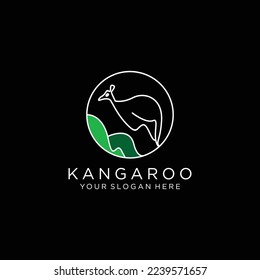  Kangaroo logo-vector illustration logo icon design template flat vector