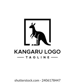 ilustración de vector de logotipo canguro en un fondo luminoso