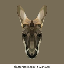 Kangaroo low poly design. Triangle vector illustration.