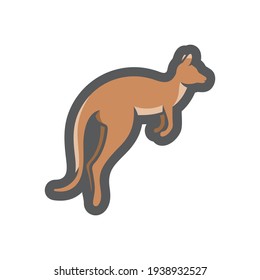 Kangaroo Marsupial Animal Vector icon Cartoon illustration