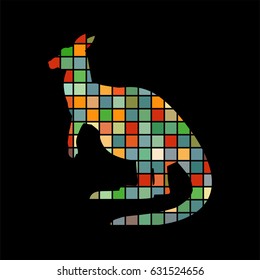 Kangaroo marsupial mammal color silhouette animal