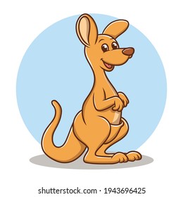 Kangaroo Mascot Cartoon. Animal Vector Illustration Icon Logo