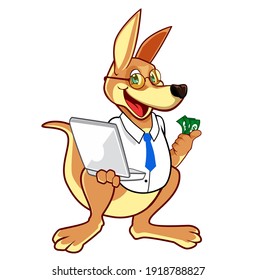 kangaroo mascot cartoon in vector 