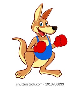 kangaroo mascot cartoon in vector 