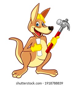 kangaroo mascot cartoon in vector 