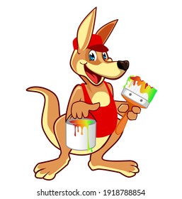 kangaroo mascot cartoon in vector 