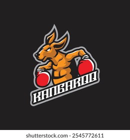 Diseño del logotipo de la mascota del canguro con estilo moderno del concepto de la ilustración para la impresión de la insignia, del emblema y de la camiseta. Ilustración de tejón enojado para el equipo deportivo.