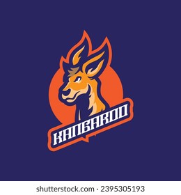 Kangaroo mascot logo design vector with modern illustration concept style for badge, emblem and t shirt printing. Kangaroo head illustration.