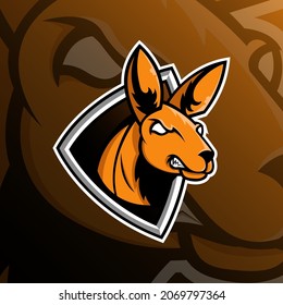 Kangaroo mascot logo, Vector illustration eps.10
