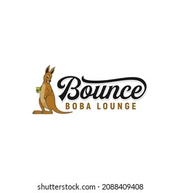 kangaroo mascot and typography logo inspiration