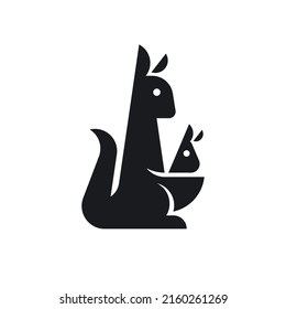 Kangaroo modern logo design icon vector.