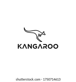 Kangaroo modern logo, illustration for animal design, line icon template.